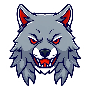 Howler wolf mask with red tear markings sticker
