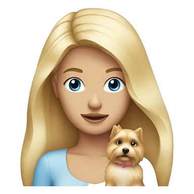 Blonde girl blue eyes holding spitz  sticker
