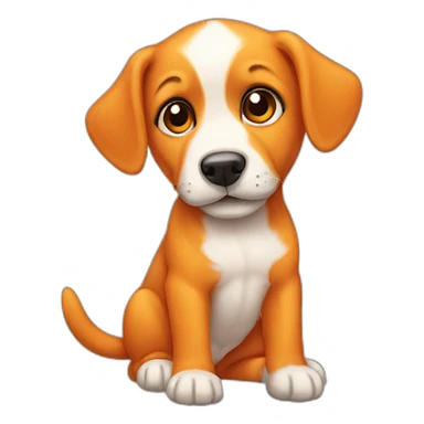 baby orange dog sticker