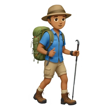 memoji face iphone: men, a solo hiker sticker