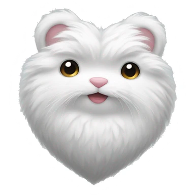 fluffy white heart sticker