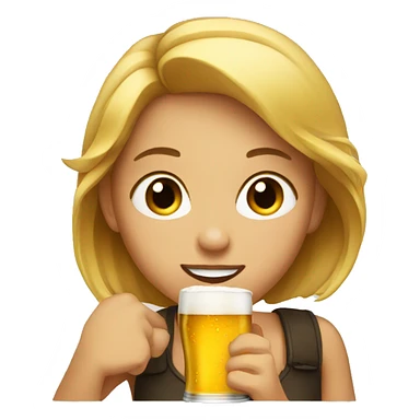 Girl drinking beer sticker