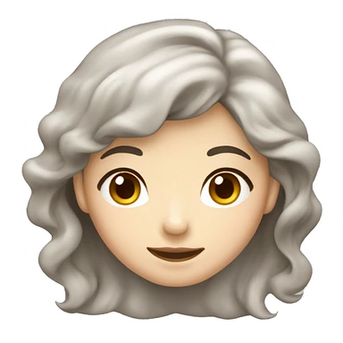 White skin, Young Asian Woman, Dark Brown Hair, Long Hair, Wavy, Closed Smile, Beautiful Model sticker