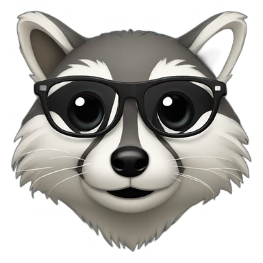 raccoon glasses sticker
