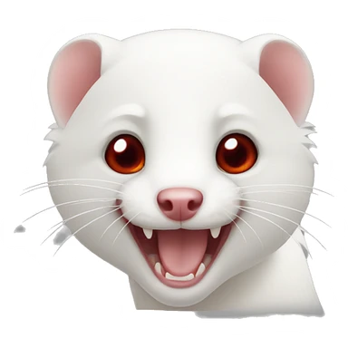 white ferret red eyes one ear sticker
