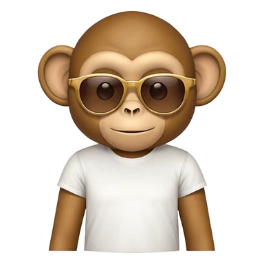 monkey with sunglasses and tshirt,  sticker