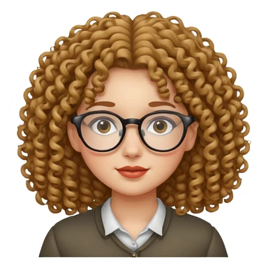 una chica con rizos y  con gafas sticker