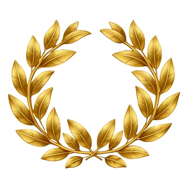 golden laurel wreath with dollar symbols sticker