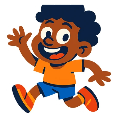 black boy with curly hair, intentionally exaggerated and humorous, playful and cartoonish style, vibrant colors sticker