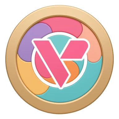 Add the provided company logo to the center of this modern token icon with abstract pattern, keeping the flat emoji style with transparent background as in the original images. sticker