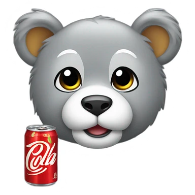 A Grey cub wich Cola sticker