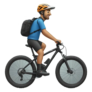 man mountainbike riding sticker