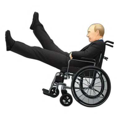 Putin falling off wheelchair sticker