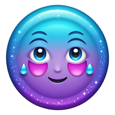 Glitter Purple and Cian Mark Check sticker