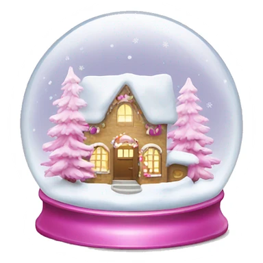 Snowglobe pink Christmas  sticker