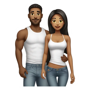 Sexy boy with sexy girl sticker