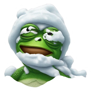 pepe the frog covered in snow sticker