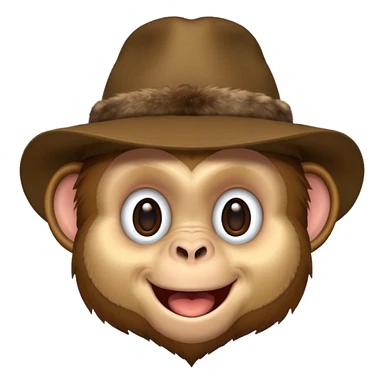 Monkey with hat sticker