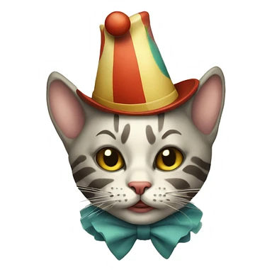 Cat dressed as a vintage clown sticker