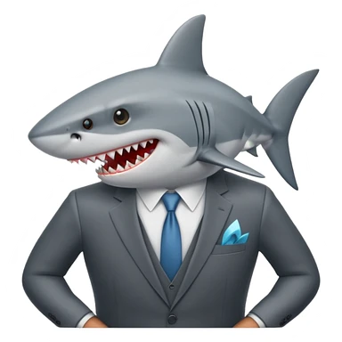 Shark with a suit sticker