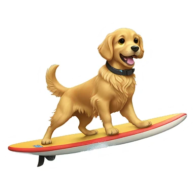 golden retriever surfing sticker
