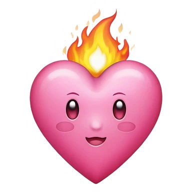 Pink heart burning sticker