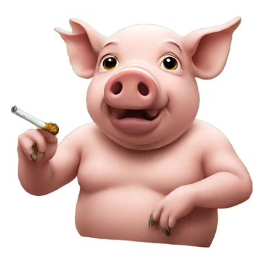 Pig smoking sticker
