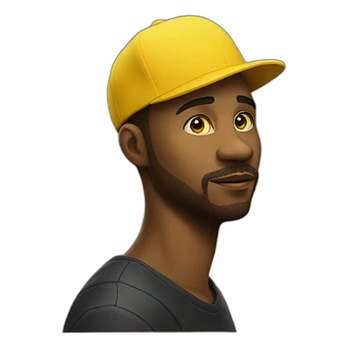 Black man with a yellow bob hat black pabther movie tattoo sticker
