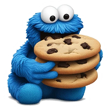 cookie monster devouring cookies sticker