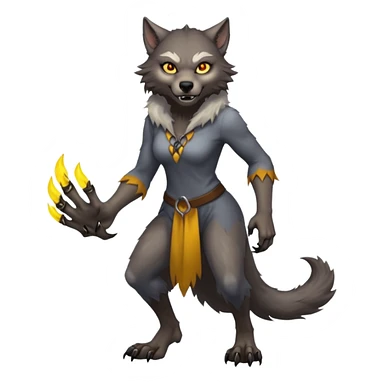 Female wherewolf full body sticker