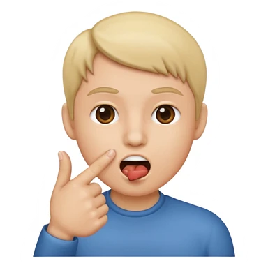 pointing in mouth  sticker