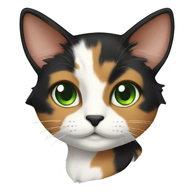Calico cat with green eyes  sticker