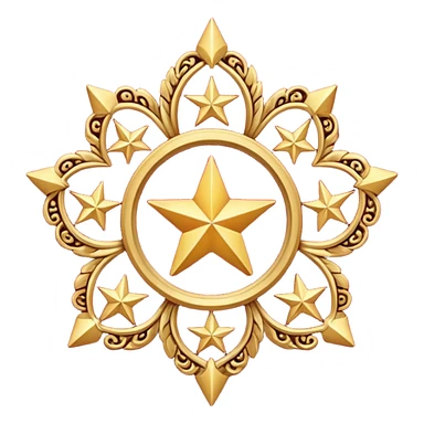 red 5 stars crest sticker