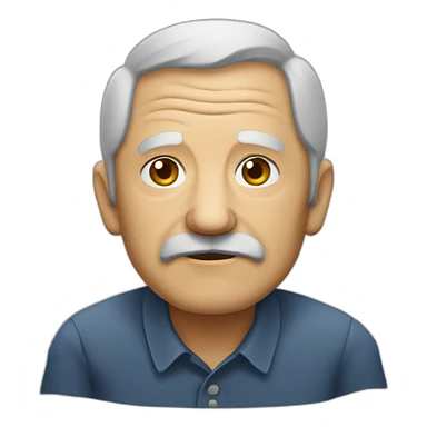 old man facing the floor sticker