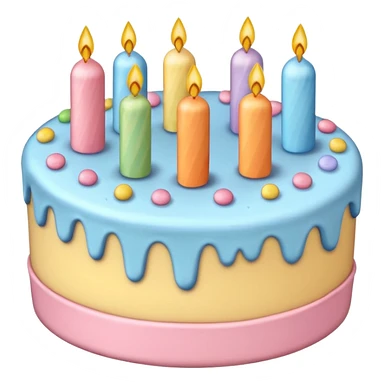 1 layer pastel birthday cake sticker