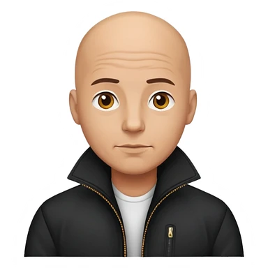 bald guy in black jacket sticker