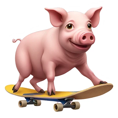 Pig riding skateboard  sticker