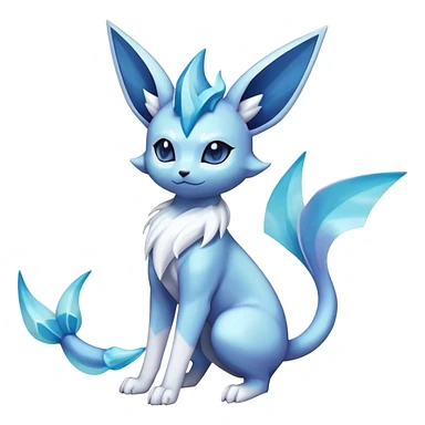 Shiny Cool Glaceon-Vaporeon-Espeon-Fakemon-hybrid-fusion- full body sticker