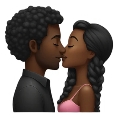 Black beautiful couple kissing sticker