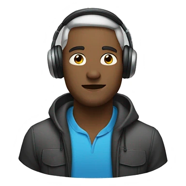 Man wearing headphones sticker