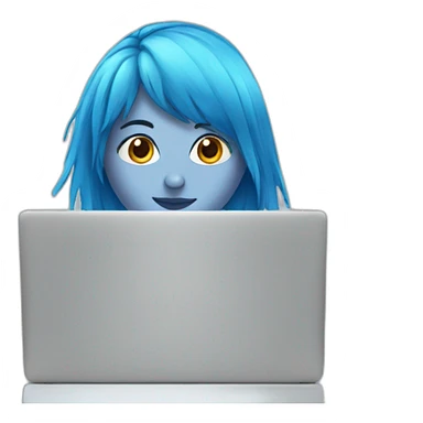 blue-hair-girl-laptop sticker