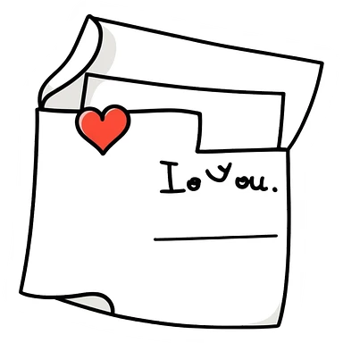 i love you note sticker