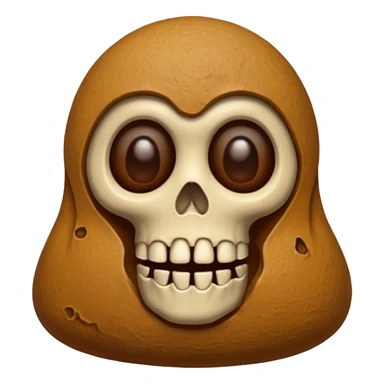 (( poop emoji))with  tiny skeletons inside sticker