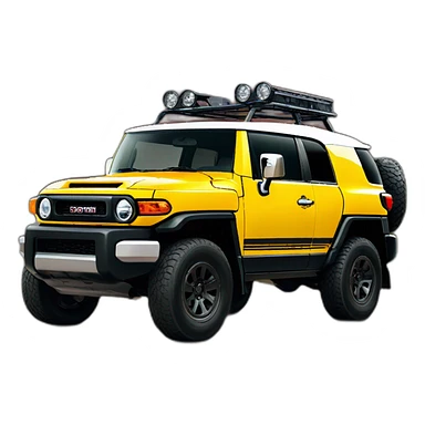 Hornet Yellow Toyota FJ Cruiser 3 quarter angled view sticker