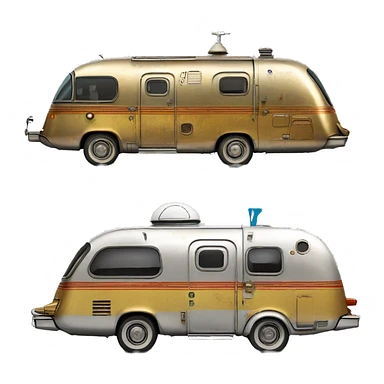  Side shot 1973 caravan C-3PO tarnished from space with rear wing  sticker