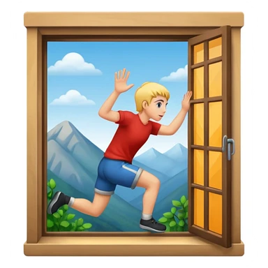 Climbing through the window  sticker