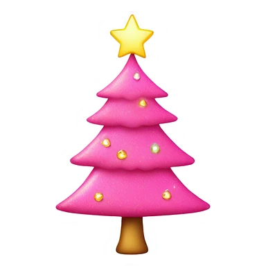 Pink Christmas tree with glitter and lights sticker