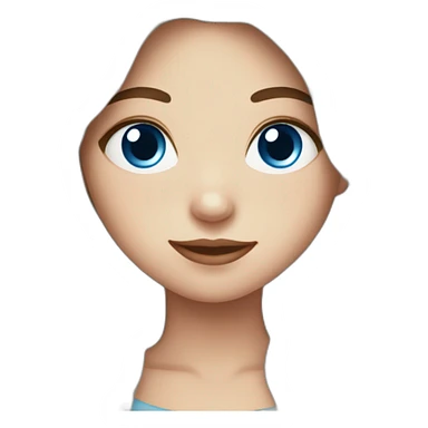 White girl with Blue eyes and long chocolaté hair sticker
