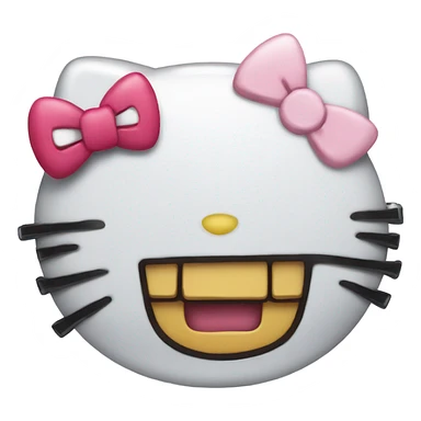 Hello kitty with a grill and chain sticker