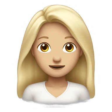 The white blonde girl with long hair closed her eyes and smiled sticker